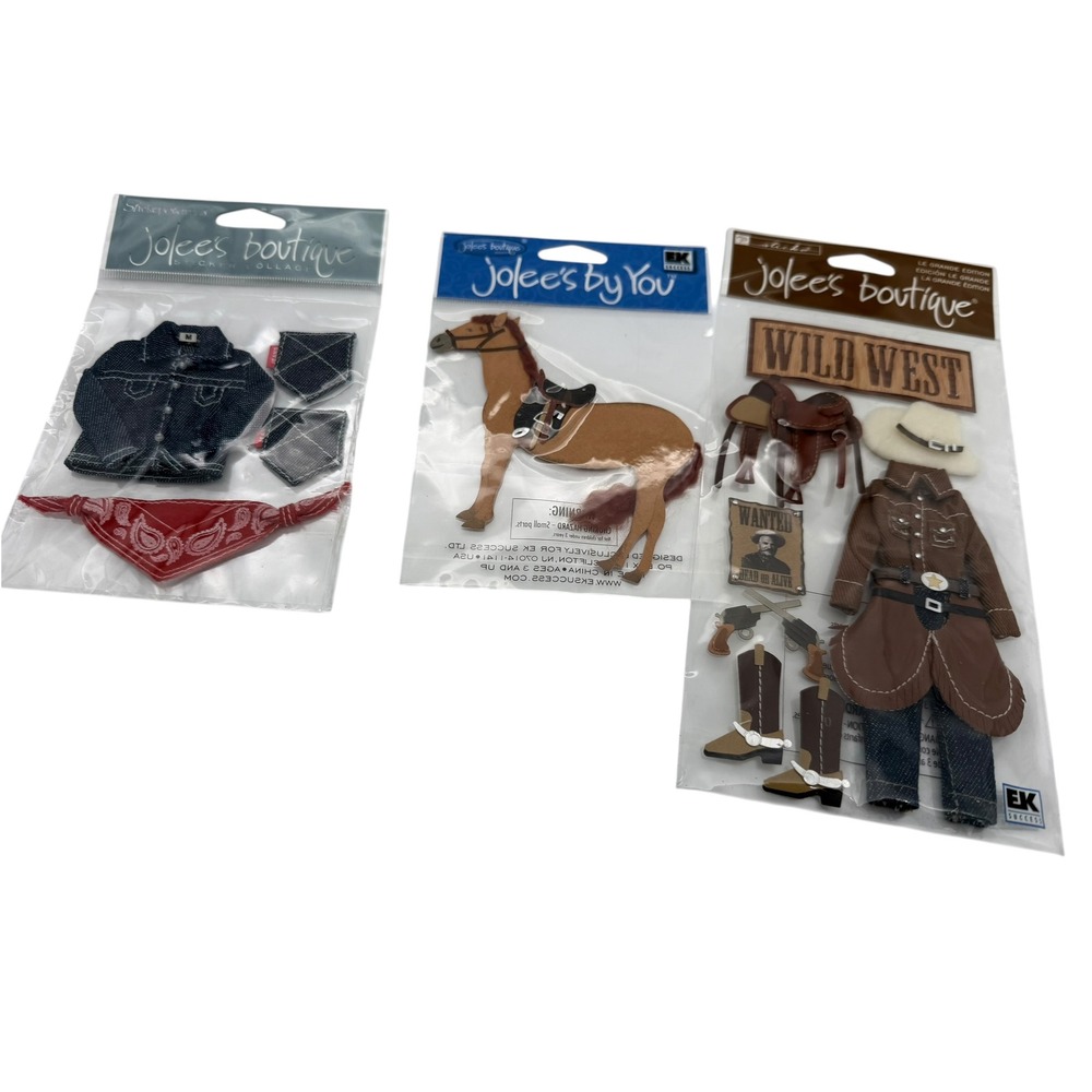Jolee's Boutique Western Wild West Dimensional Stickers Horse Denim Bundle 3pk